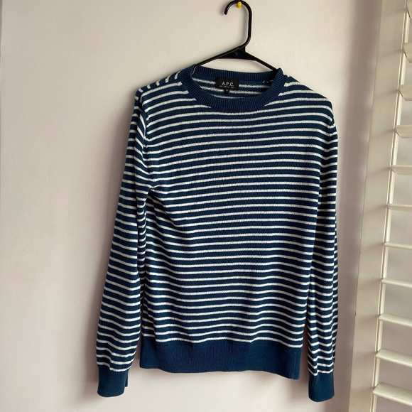 A.P.C XS blue long sleeve sweater - Picture 1 of 2